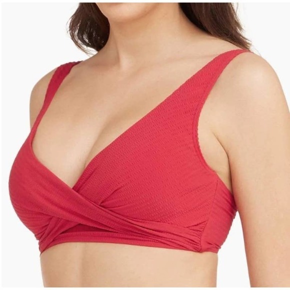 Sea Level Messina Cross Front Multifit Red Swimsuit Bra Size 4 NWT- MSRP $84.95 - Picture 2 of 10